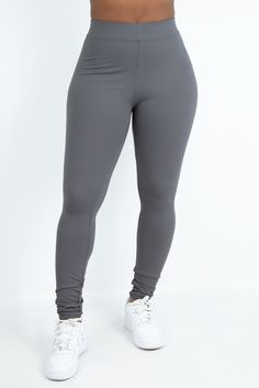 Details : Nylon Spandex Leggings with elastic waistband. Fit : Fitted. True To Size. Super Stretchy. 34 inch inseam Made in : the USA Model is : size S/M High Stretch Gray Elastane Pants, Gray High Stretch Elastane Pants, Gray Full Length Elastane Yoga Pants, Gray Full-length Elastane Yoga Pants, Gray High-stretch Elastane Bottoms, Full-length Elastane Tights With Elastic Waistband, Full Length Elastane Tights With Elastic Waistband, Versatile Elastane Tights With Elastic Waistband, Gray Full Length Tight Pants