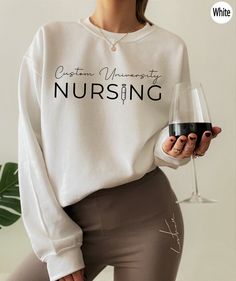 Personalized Nurse Shirt, Custom University Nursing Shirt, Nursing School Shirt, Nurse Gifts, Nurse Life Shirt, Nurse Graduation Gift, D5807 H O W  TO  O R D E R 1️⃣Please, check and review all the photos. 2️⃣ Choose your T-shirt size and color. 🔵Different styles of shirts may have different shades of same color choice due to different manufacturer brands. 🔵For this reason, we recommend you to match shirts from the same styles if you want precisely matching colors (ex. Unisex, V-necks, Toddler Student Nurse Shirts, Nursing School Shirts Student, Lpn Nurse, Nursing Student Shirts, Nurse School, Nursing School Shirts, Nursing Schools, Nursing Shirt, V Neck Shirts