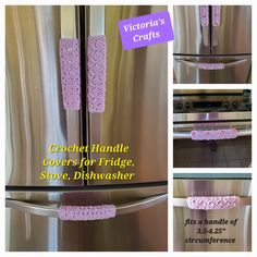 the crochet handle covers for fridge, stove, dishwasher and refrigerator