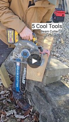 a man using a circular saw to cut wood with a cordless jig tool