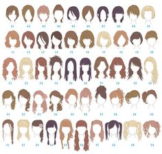 an image of different types of wigs for women in various colors and sizes, including blonde