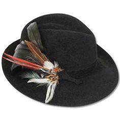 Velour Rabbit Feather Fedora Winter Feathered Flat Brim Felt Hat, Winter Felt Hat With Feathers And Flat Brim, Western Black Hat With Feathers, Black Western Hat With Feathers, Winter Fedora With Feather Trim, Winter Fedora Hat With Feather Trim, Winter Felt Hat With Feathers And Short Brim, Winter Feathered Brimmed Felt Hat, Brimmed Winter Fedora With Feathers