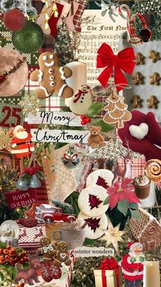 a christmas collage with many different items