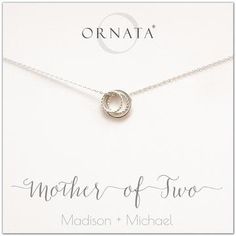 Family of Three Interlocking Circle Necklace – Ornata Mother Of Twins, Mother Necklace Personalized, Mother Of Two, Dainty Diamond Necklace, Necklace For Girlfriend, Kids Necklace, Presents For Mom, Mothers Necklace, Diamond Cross Pendants