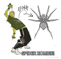 a drawing of spider - man and the text spider - zombie