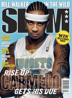 the cover of slam magazine with a basketball player wearing a headband on it's forehead