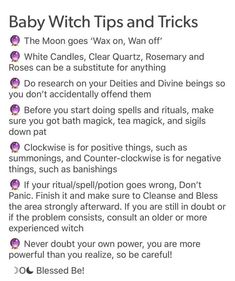 Lazy Witchcraft, Baby Witch Tips, Wicca For Beginners