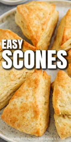 easy scones on a plate with text overlay