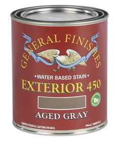 Aged Gray Exterior 450 Water Based Stain by General Finishes Vinyl Siding Colors, General Finishes Gel Stain, Spiced Walnuts, Best Front Door Colors, Water Based Wood Stain, Exterior Wood Stain, General Finishes Milk Paint, Pecan Wood, Oil Based Stain