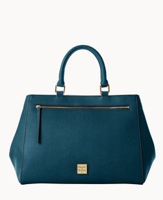 Good Geometry    This eye-catching satchel, made from coated leather that gives handbags an impeccable structure, instantly refreshes your wardrobe with its angular profile. Monogram Pendant, Key Hook, Credit Card Wallet, Satchel Tote, Dooney And Bourke, Deep Teal, Dooney & Bourke, Fun Bags, Dooney Bourke