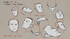 a bunch of different facial expressions drawn on paper