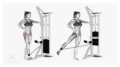 a woman doing the pull up machine with her legs crossed and one leg bent out