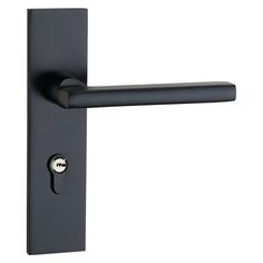 an image of a black door handle on a white background