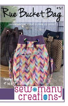 an advertisement for the sew company featuring handbags and purses in different colors