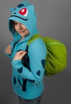 Bulbasaur Costume, Hoodie Backpack, Bulbasaur Pokemon, Gamer Fashion, Pokemon Hoodie, Neo Grunge, Geeky Clothes, Pokemon Halloween