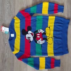 Size: L (Youth Kids) Shoulder To Hem: 24" Pit To Pit: 17.5" Condition: Nwt, No Rips, No Stains, From Smoke Free Home. Flat Lay Measurements. Ships Within 24 Hrs Except Weekends! I Love Offers! Playful Mickey Mouse Top For Winter, Playful Mickey Mouse Winter Tops, Playful Mickey Mouse Winter Top, Blue Long Sleeve Top With Mickey Mouse, Blue Long Sleeve Disney Top, Retro Blue Tops For School, Blue Mickey Mouse Tops For Disney Trips, Casual Mickey Mouse Tops For Playtime, Cute Multicolor Mickey Mouse Tops