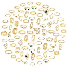 PRICES MAY VARY. 84 Pcs Ring Pack:--- You will get a set of 84 different designed rings, which contain turquoise stones, crystals, black stones, etc. You can choose different sizes of rings to wear on your different fingers. Various styles can match various clothing and occasions. Material:--- These stacked rings use alloy materials, are 14k gold plated, and are highly polished, it's comfortable to wear, so don't worry about harming your fingers. With Bohemian style, vintage design, crystal, fas Pearl Costume, Rings Pack, Rings Set For Women, Stacked Rings, Crystals Black, Rings Boho, Pretty Jewelry Necklaces, Black Stones, Crystal Fashion