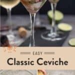 the cover of easy classic cevichie, with three glasses filled with different types of drinks