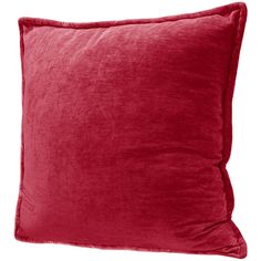 a red pillow on a white background