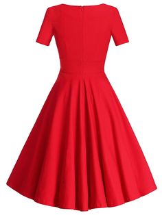 [countdown]2019/09/25 23:59:59[/countdown] Raise your standards, dolls!?This ravishing retro dress enhances feminine curves, as the fit and flare line shows off a feminine shape, and the perfectly cut square neck frames a luscious decolletage.?A striking 1950s inspired dress that's set to make a serious sartorial statement, where ever you choose to wear it. Shipping Fee: Free Shipping (Except For Remote Areas)Material: CottonColor: RedLength: Knee-LengthStretch: Little StretchZipper: Back Zipper 1950s Style Fit And Flare A-line Vintage Dress, Retro Fit And Flare Midi Dress, Retro Fit And Flare Tea-length Dresses, Retro Solid Color Midi Dress, Fit And Flare Vintage Dress For Fashion, Fit And Flare Vintage Dress For Vintage Fashion, Vintage Fit And Flare Dress For Vintage Fashion, Solid Color A-line Retro Vintage Dress, Solid Color Retro A-line Vintage Dress