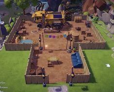 an image of the farm town in fortnix, which is being used as a mobile game