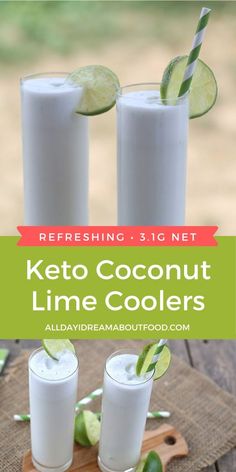 keto coconut lime coolers on a cutting board