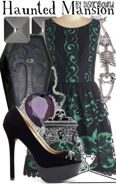 disneyfanaticsanonymous and I have the same favorite Disney Parks ride! I did this look for the Haunted Mansion Cast Members! Buy it here! Rp Outfits, Disney Wear, Disney Clothing, Everyday Cosplay, Character Fashion, Disney Dress, Bar Crawl, Disney Clothes