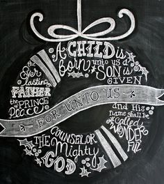 a chalkboard drawing of a christmas ornament