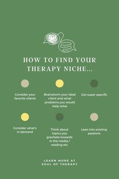 How To Find Your Therapy Niche As a Therapist Private Practice Owner How To Be Your Own Therapist, Counseling Office Space Design, Online Therapy Aesthetic, Resistant Clients In Therapy, Therapist Must Haves, Therapy Practice Name Ideas, How To Be A Good Therapist