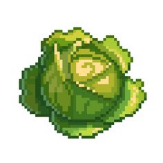 an image of a piece of broccoli pixelated in the style of 8 bit