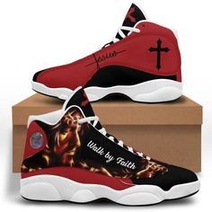 Product Infomation: Jesus lover walk by faith air jordan 13 shoesThis is Shoes Air Jordan 13 Custom Print On DemandStyle: Air Jordan 13.Upper skin can print patterns.Hidden laces perforated webbing morder beautiful and firm.Shoes... Jordan Running Shoes With Round Toe And Laces, Fade-resistant Lace-up Jordan Shoes, Breathable Lace-up Jordan Shoes With White Sole, Lace-up Jordan Shoes With Breathable White Sole, Luxury Low-top Jordan Shoes With Cushioned Footbed, Mid-top Jordan Shoes With Cushioned Footbed, Dynamic Lace-up Jordan Shoes With Cushioned Footbed, Mid-top Custom Sneakers With Cushioned Footbed For Streetwear, Lace-up Synthetic Jordan Shoes With Cushioned Footbed