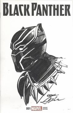 the black panther movie poster is drawn in pencil and has an iron man helmet on it