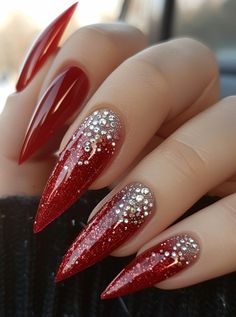 Beauty Nails Design, Nail Designs Glitter, Nails Art, Beauty Nails, Nail Ideas, Nail Designs, Black And Red