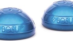 two blue bowls with the word bosu written on them sitting side by side in front of each other