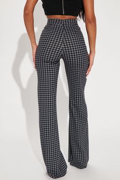 Available In Black/Grey. Wide Leg Pants High Waist Pintuck Seam Detail Back Zipper Closure Houndstooth Print Stretch Disclaimer: Print Placement May Vary 95% Polyester 5% Spandex Imported | Tall Victoria High Waist Dress Pant Houndstooth in Black/Grey size Small by Fashion Nova Grey Wide Leg Pants, High Waisted Dress Pants, Houndstooth Pants, Sweater Jumpsuit, High Waist Dress, Free Dresses, Houndstooth Pattern, Print Placement, Dress Pant