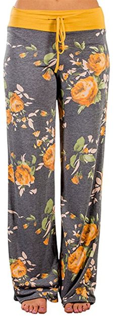 PRICES MAY VARY. Brand New and High Quality. Super comfy and pretty pajama pants! Stretch material. Brings so much comfort for skin. High waist and floral print design Lounge pants for women have a wide elastic waistband with drawstring and are lightweight, soft ,breathable and comfortable Loose fitting, comfortable PJ pants are perfect for pajama parties, dorm room, nightwear, relaxing at home, sports, and going out or casual wear. Suit for most seasons. Please refer to size chart under the Pro Cute Pj Pants, Wide Leg Lounge Pants, Amazon Women, Lounge Pants, Clothing Store, High Waist, Floral Print, Wide Leg, Lounge