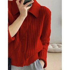 Women Knit Cardigan Button Up Sweater Coats Woman Long Sleeve Soft Cardigans Cashmere Outfits, Solid Color Sweater, Color Sweater, Knitting Women Cardigan, Long Sleeve Jumper, Soft Cardigan, Winter Cardigan, Collar Cardigan, Cardigan Women