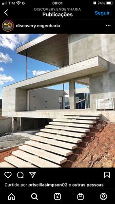 an image of stairs leading up to a modern house on the hill side in mexico