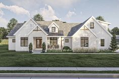 this is an artist's rendering of the farmhouse style home