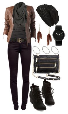 "Day 86" by jojoenes ❤ liked on Polyvore featuring James Perse, J Brand, King & Fifth Supply Co., Rebecca Minkoff, ASOS, Karen Millen, Promod, MOOD, Alessi and AllSaints Hunter Outfits Female, Winter Clothes Women Cold Weather, Retail Outfits, All Black Fall Outfits, Hipster Outfits For Women, Leather Jacket Looks, Casual Edgy Outfits, Teddy Bear Coats, Clothes For Women In 30's