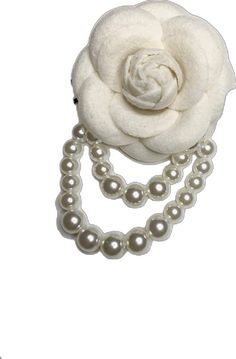 Formal White Pearl Brooches, Elegant Cream Brooches For Formal Occasions, White Pearl Brooches For Formal Occasions, Elegant White Pearl Brooches, Elegant White Brooches With Handmade Flowers, Camellia Flower, Oct 11, Pearl Chain, Ivory White