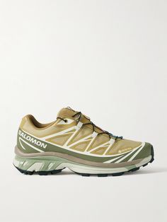 Favored by Gen Z, Salomon's 'XT-6' sneakers owe their coveted status to TikTok's trend funnel. Not only are they cool, but the brand's athletic roots promise comfort and support with their signature Agile Chassis™ system and Mud Contagrip® soles.  Made from GORE-TEX, they're extra resilient, too. Salomon Shoes, Mesh Sneakers, Lace Sneakers, Sneakers For Men, Brown Sneakers, Gen Z, Sneakers Grey, Ski Wear, Clothes Collection