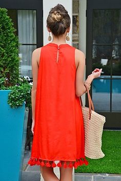 Cruz Tassel Dress, Red :: NEW ARRIVALS :: The Blue Door Boutique Red Summer Dress With Tassels, Red Tassel Dress For Spring, Tassel Dress, Blue Door, Dress Red, Boutique Clothing, Cute Dresses, Red Dress, Tassels