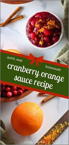 cranberry orange sauce recipe with text overlay