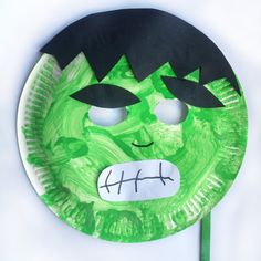 this paper plate hulk mask is so cute and easy to make it's the perfect halloween craft for kids