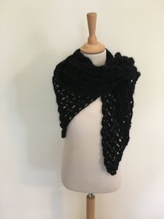 Shawl, crocheted Black color Wool: acrylic with mohair Shawls And Wraps, Scarf Wrap, Black Color, Scarf Accessory, Shawl, Bathing Beauties, Accessory Gift, Ships, Electronic Accessories