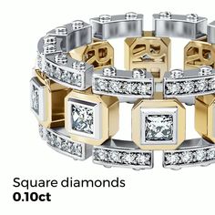 an image of a diamond ring with the words square diamonds on it