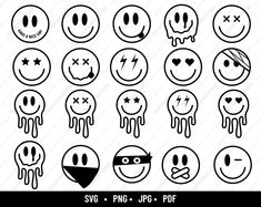 various smiley faces with different expressions