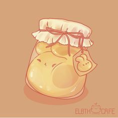 an illustration of a jar filled with honey and a teddy bear on the top one