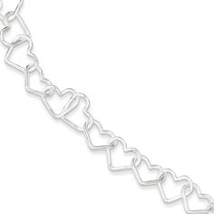 Sterling Silver Fancy Large Heart Link Bracelet at $ 35.94 only from Jewelryshopping.com Silver Jewelry Accessories, Jewelry Advice, Jewelry Men, Silver Jewelry Design, Large Heart, Silver Jewelry Rings, Silver Jewelry Handmade, 925 Silver Jewelry, Gemstone Bracelets